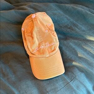 John Deere brown hat with light pink details